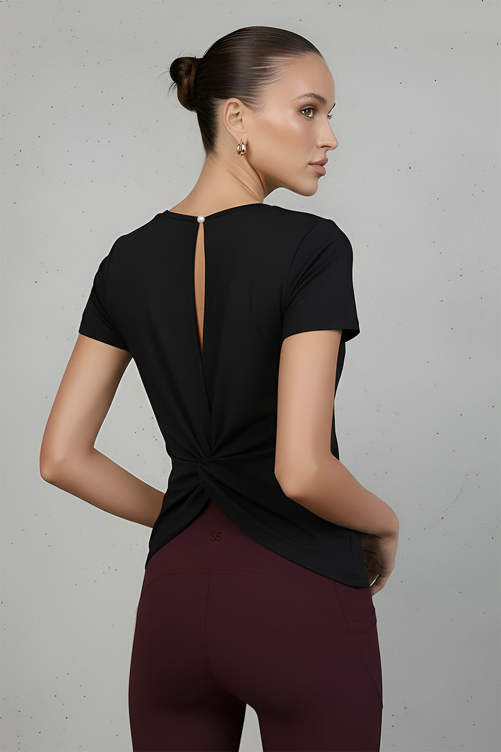 Fulham - Twist Back Keyhole Pearl T-Shirt