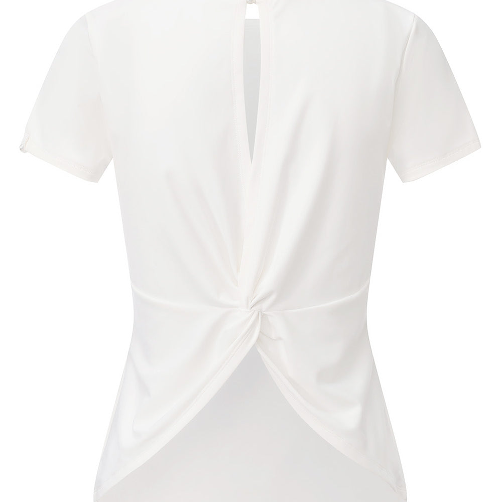 Fulham - Twist Back Keyhole Pearl T-Shirt
