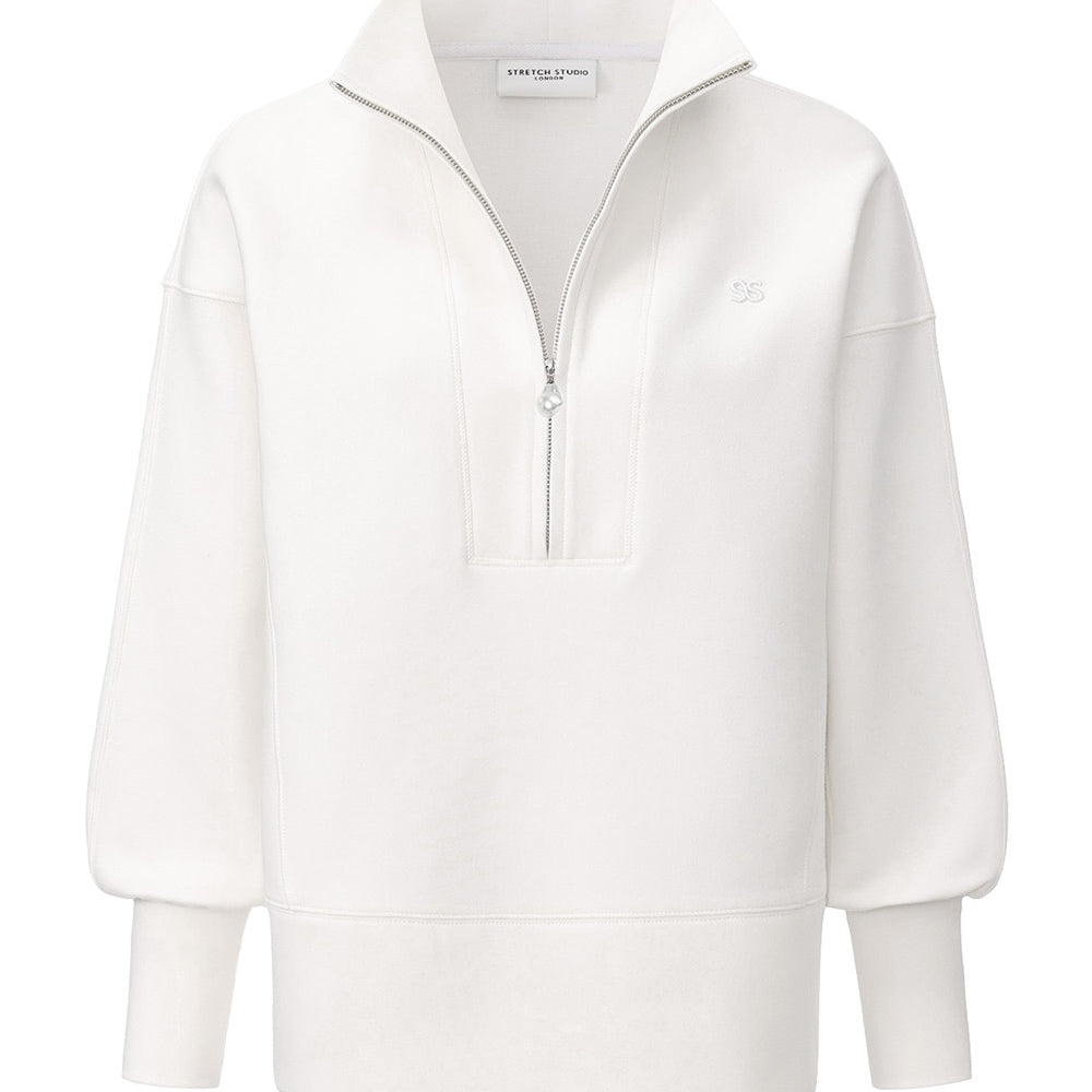King's Road - Pearl 1/2 Zip Oversized Split Hem Sweatshirt