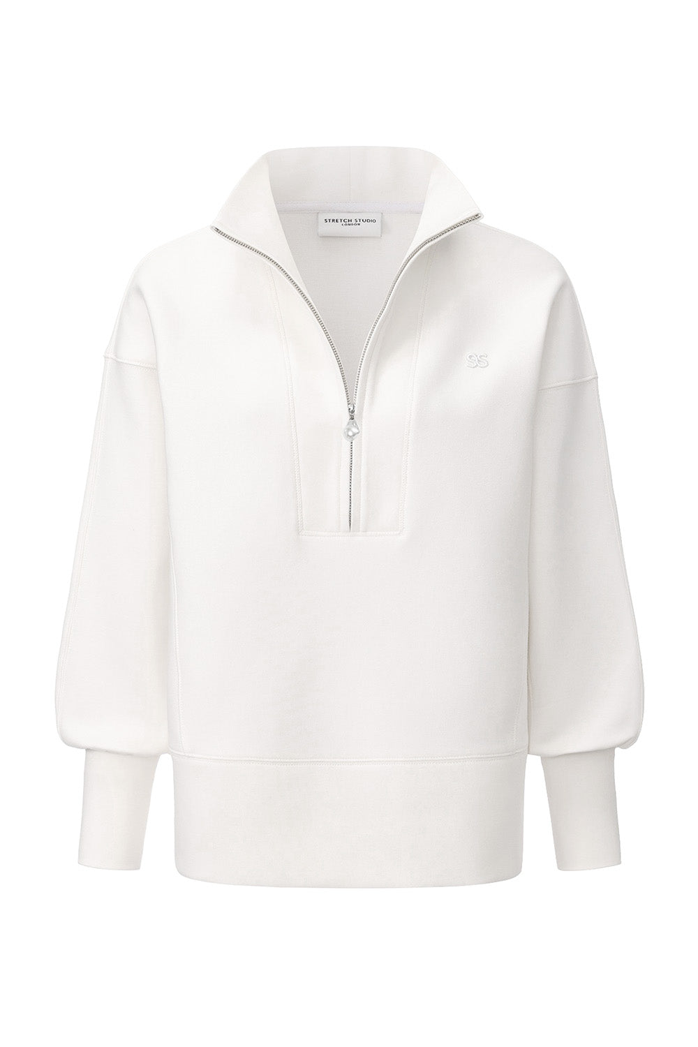 King's Road - Pearl 1/2 Zip Oversized Split Hem Sweatshirt