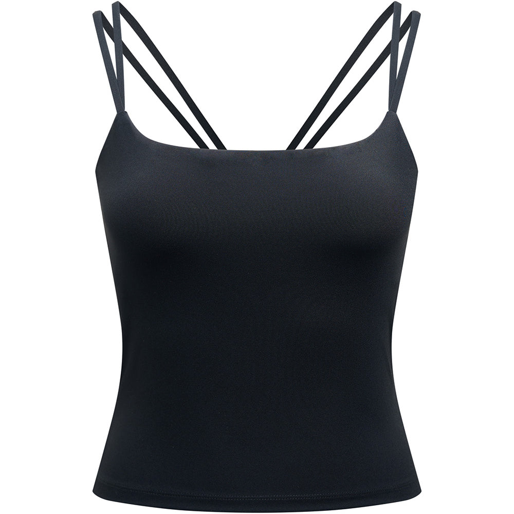 
                      
                        The Richmond Square Neck Pearl Cross Back Top from Stretch Studio London.
                      
                    