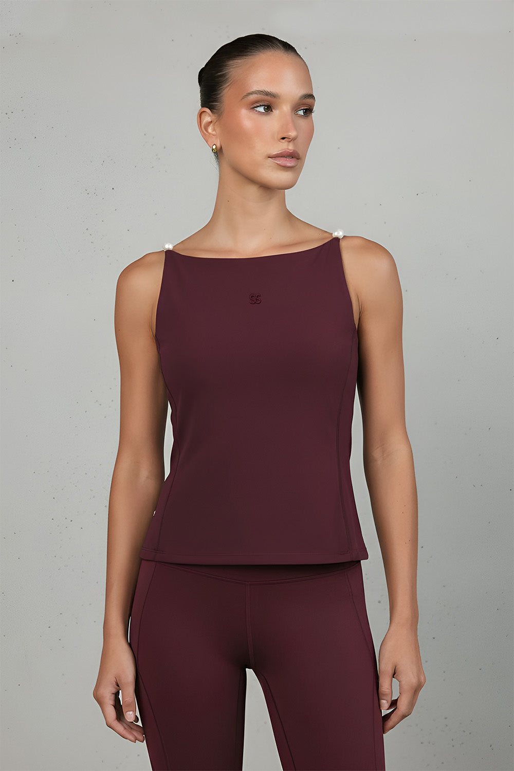 Whitehall - Boat Neck Pearl Shoulder Tank Top